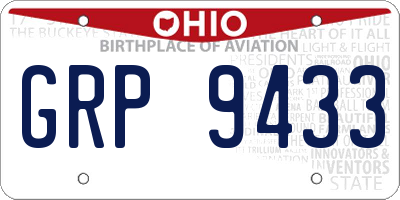 OH license plate GRP9433