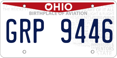 OH license plate GRP9446