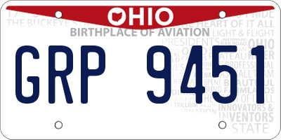 OH license plate GRP9451