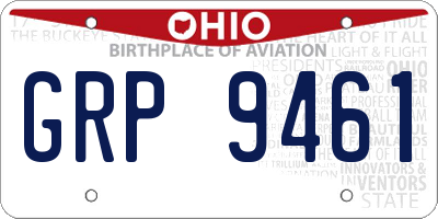 OH license plate GRP9461