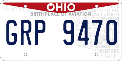 OH license plate GRP9470