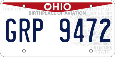 OH license plate GRP9472