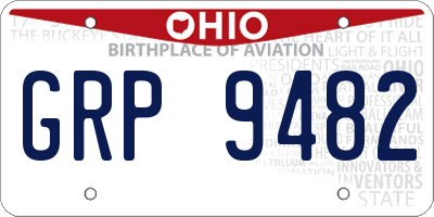 OH license plate GRP9482