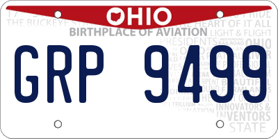 OH license plate GRP9499