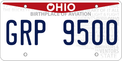 OH license plate GRP9500