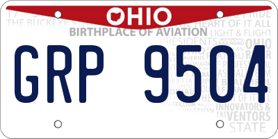 OH license plate GRP9504