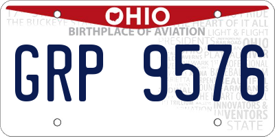 OH license plate GRP9576