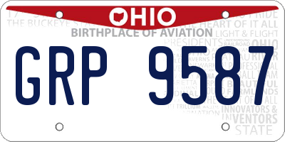 OH license plate GRP9587