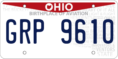 OH license plate GRP9610