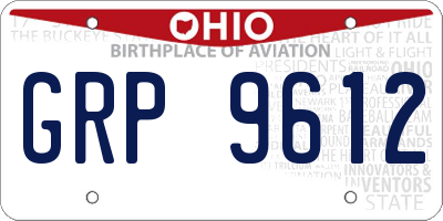 OH license plate GRP9612