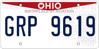 OH license plate GRP9619