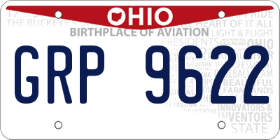 OH license plate GRP9622