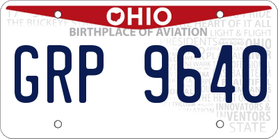 OH license plate GRP9640