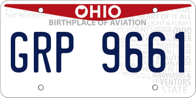 OH license plate GRP9661