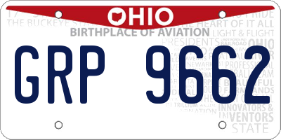 OH license plate GRP9662