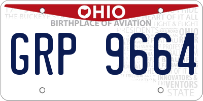 OH license plate GRP9664