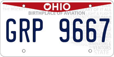 OH license plate GRP9667