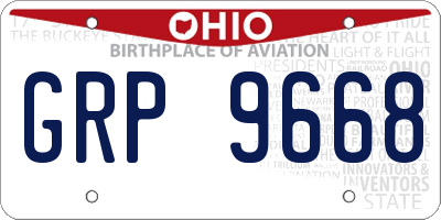 OH license plate GRP9668
