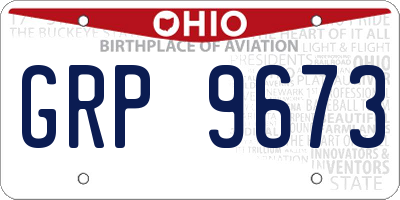 OH license plate GRP9673