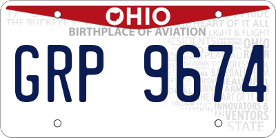 OH license plate GRP9674