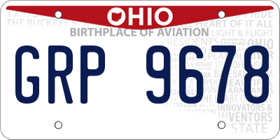 OH license plate GRP9678