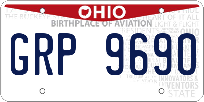 OH license plate GRP9690