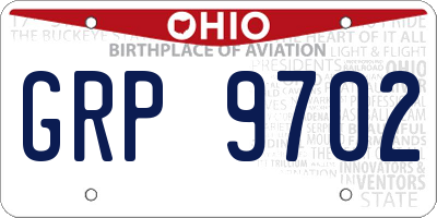 OH license plate GRP9702