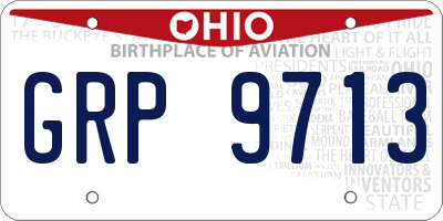 OH license plate GRP9713