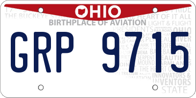 OH license plate GRP9715