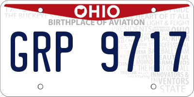 OH license plate GRP9717