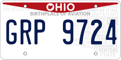OH license plate GRP9724