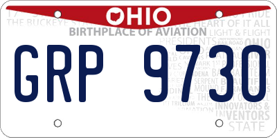 OH license plate GRP9730