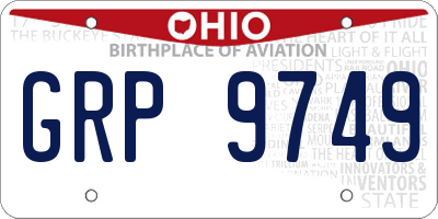 OH license plate GRP9749