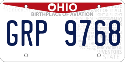 OH license plate GRP9768