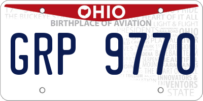 OH license plate GRP9770