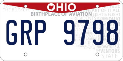 OH license plate GRP9798
