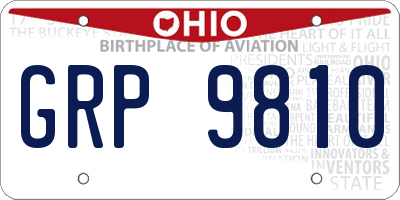 OH license plate GRP9810