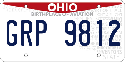 OH license plate GRP9812