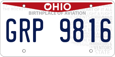 OH license plate GRP9816