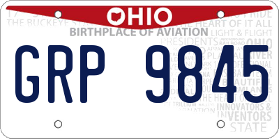 OH license plate GRP9845