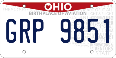 OH license plate GRP9851