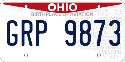 OH license plate GRP9873