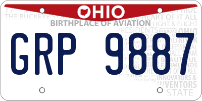 OH license plate GRP9887