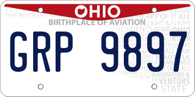 OH license plate GRP9897