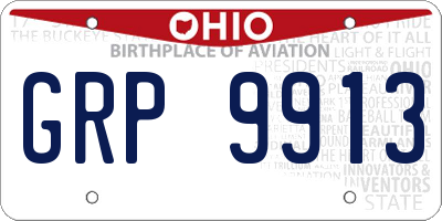 OH license plate GRP9913