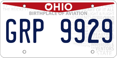 OH license plate GRP9929