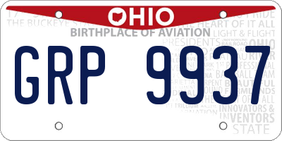 OH license plate GRP9937