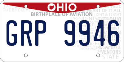 OH license plate GRP9946