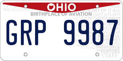 OH license plate GRP9987