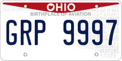 OH license plate GRP9997